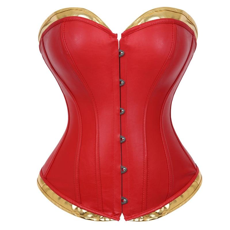 Wonder Woman Faux Leather Corset Costume With Blue Pants Cosplay Superhero