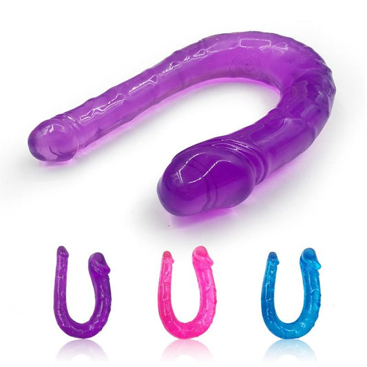 Colorful Double Ended Bdsm Dildo Soft Jelly Anal Plug Couples