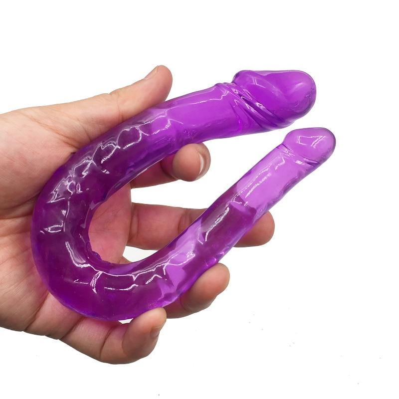 Colorful Double Ended Bdsm Dildo Soft Jelly Anal Plug Couples