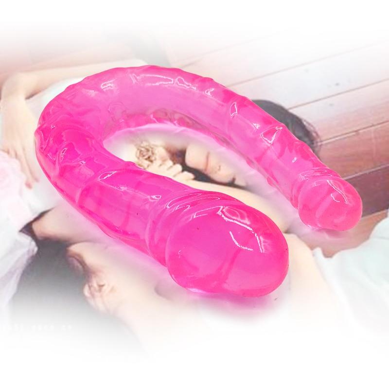 Colorful Double Ended Bdsm Dildo Soft Jelly Anal Plug Couples
