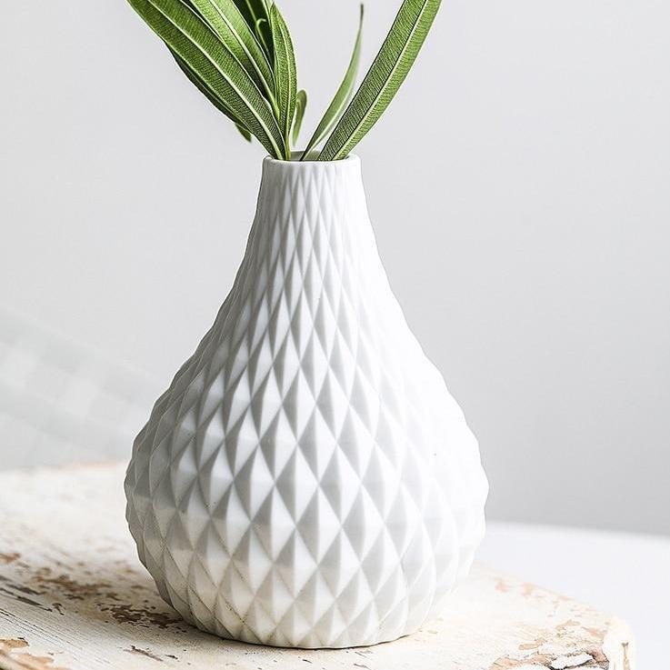 White Teardrop Vase Simple Decor