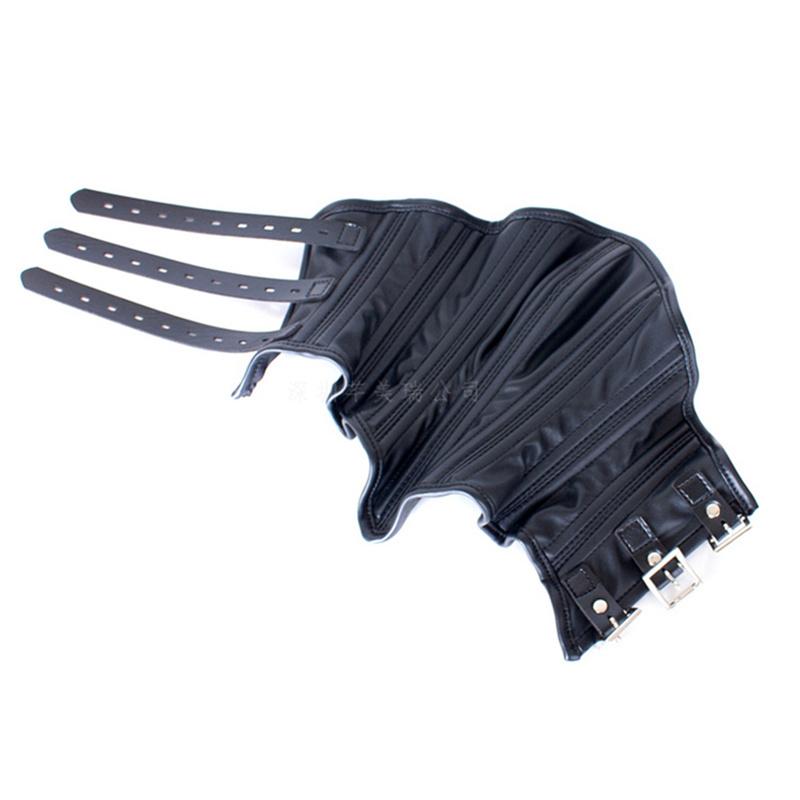 Sexy Black Leather Neck Corset Masked Mystery Submissive Bdsm Fetish