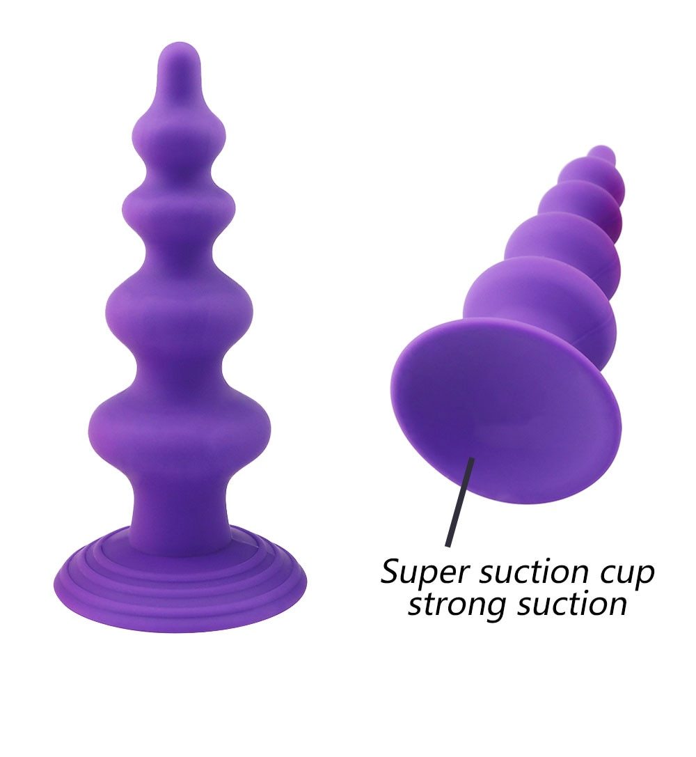 Silicone Anal Dildo Prostate Massager Strong Suction Cup Butt Plug