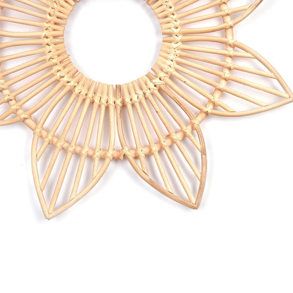 Boho Sunflower Floral Rattan Wall Art Decor