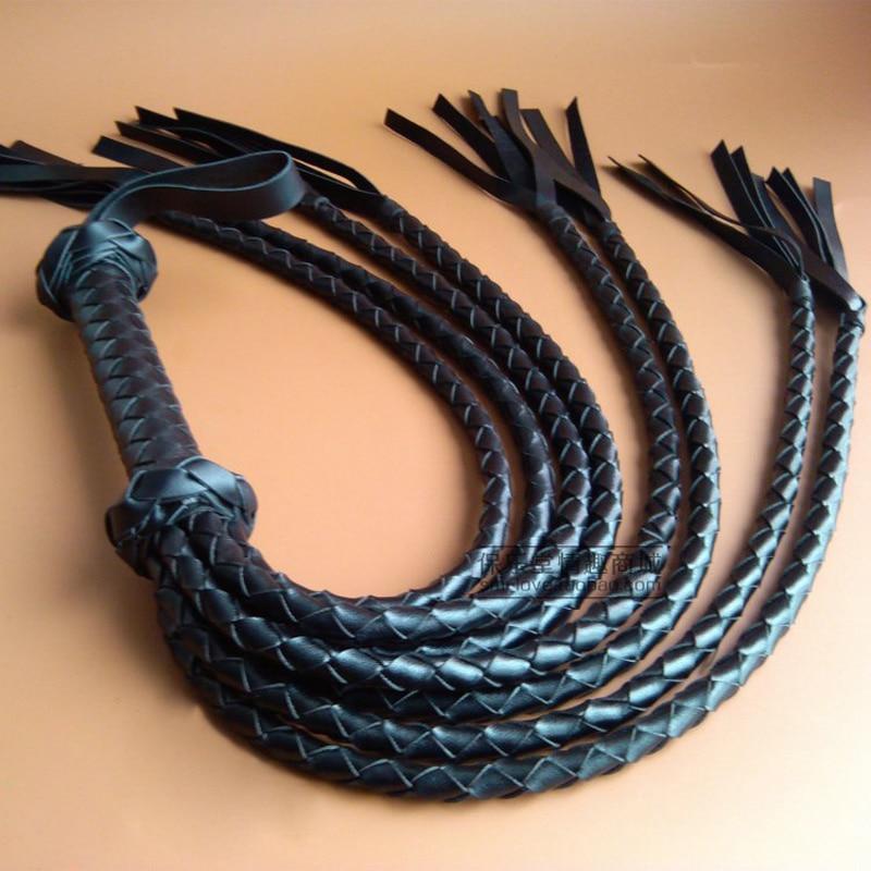 Bdsm Flogger Braided Black Red Tails Spanking Sex Toy Impact Play Fetish