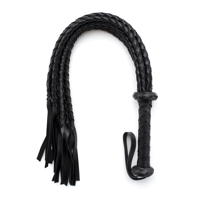 Bdsm Flogger Braided Black Red Tails Spanking Sex Toy Impact Play Fetish