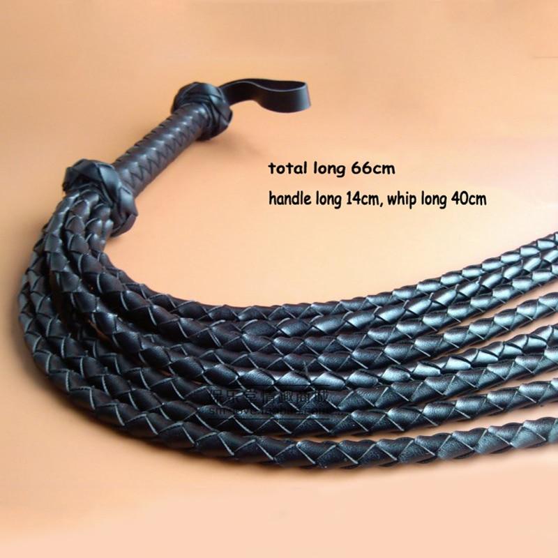 Bdsm Flogger Braided Black Red Tails Spanking Sex Toy Impact Play Fetish