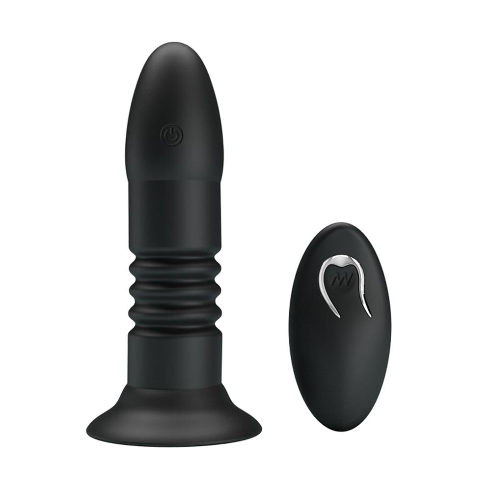 Telescopic Thrusting Anal Vibrator Bdsm Wireless Butt Plug