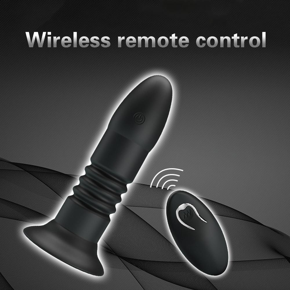 Telescopic Thrusting Anal Vibrator Bdsm Wireless Butt Plug