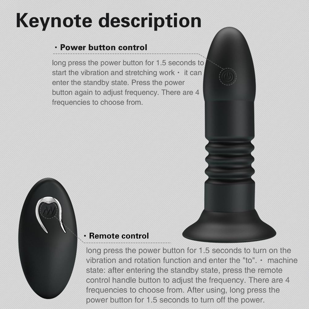 Telescopic Thrusting Anal Vibrator Bdsm Wireless Butt Plug