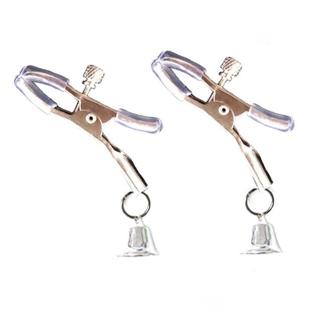 Sexy Nipple Clamps With Silver Bells Breast Clips Bdsm Kink Fetish