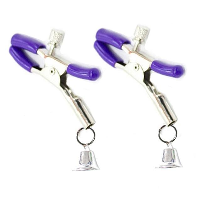 Sexy Nipple Clamps With Silver Bells Breast Clips Bdsm Kink Fetish