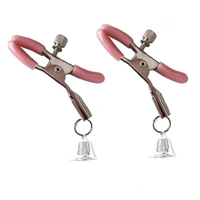 Sexy Nipple Clamps With Silver Bells Breast Clips Bdsm Kink Fetish