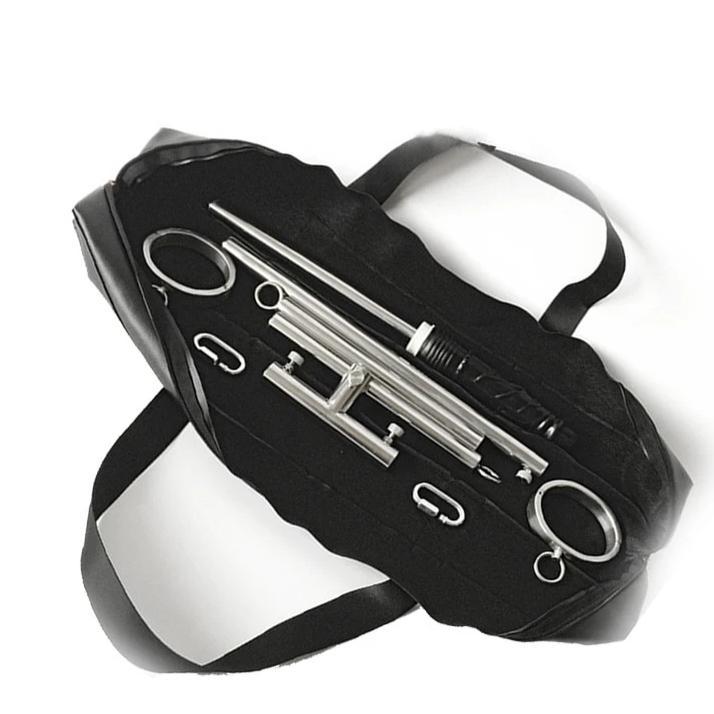 Stainless Steel Leg Spreader Bar Black Dildo Bondage Device Bdsm Restraints