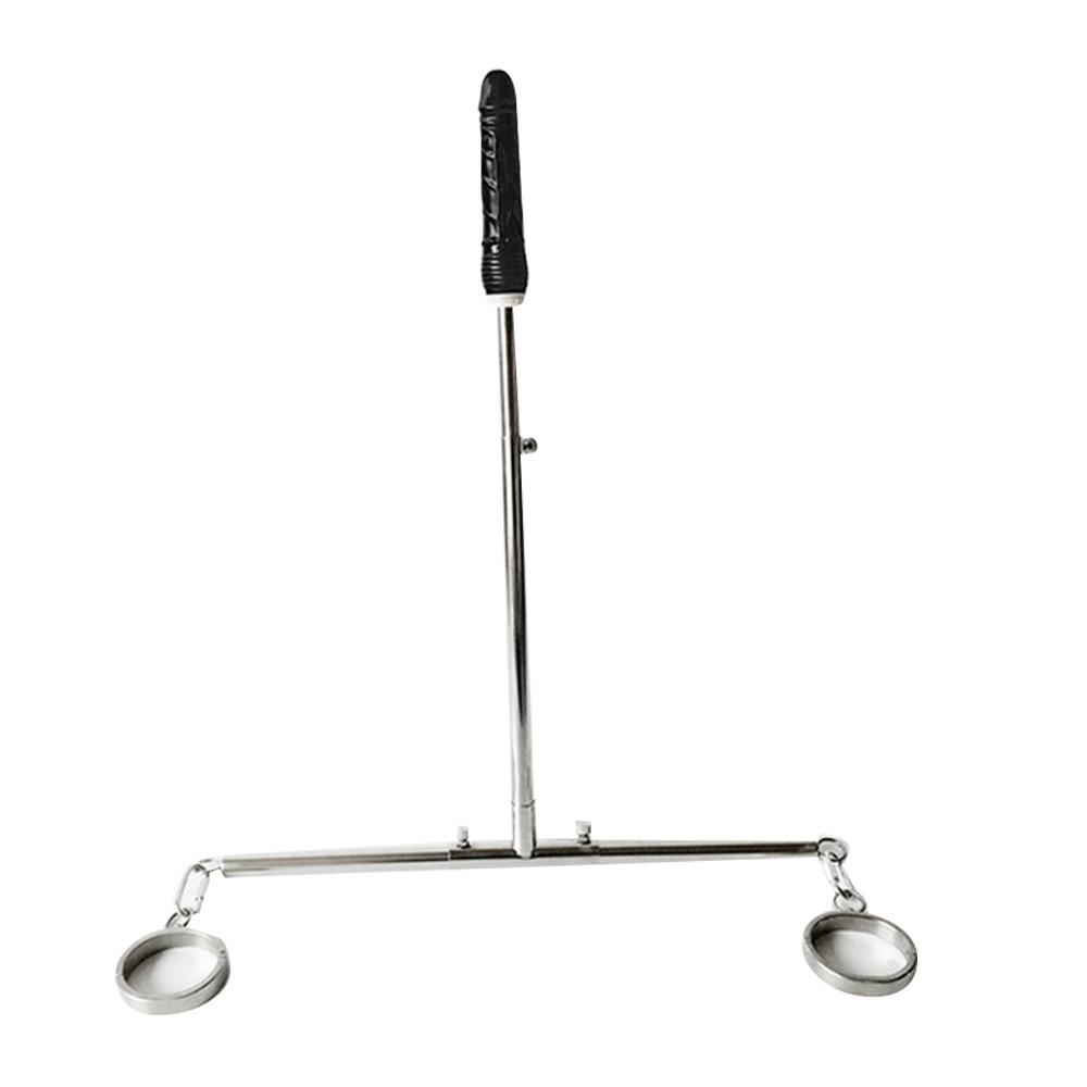 Stainless Steel Leg Spreader Bar Black Dildo Bondage Device Bdsm Restraints
