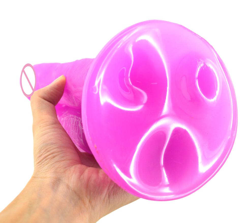 Big Three Dildo Dong Triple Penetration Purple Brown Flesh Realistic Penis Large
