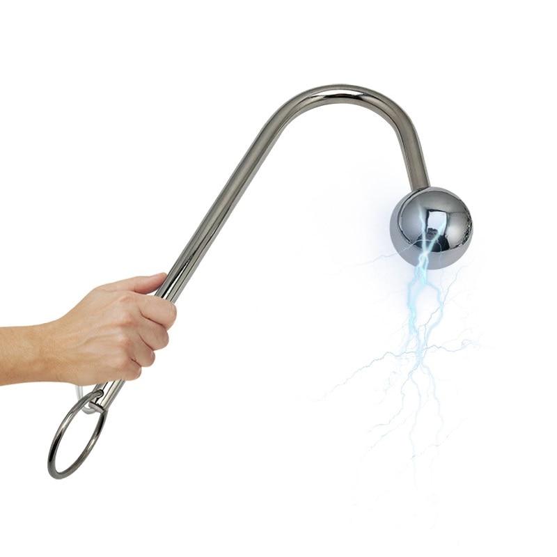 3 Sizes Electro Hook Electric Stimulation Toy Metal Anal Beads Bdsm
