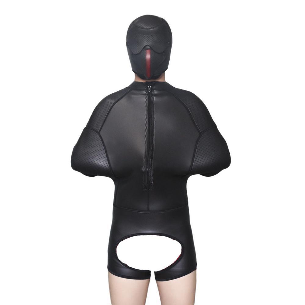 Black Sponge Bondage Set Bdsm Full Body Restraints Sensory Deprivation Hood
