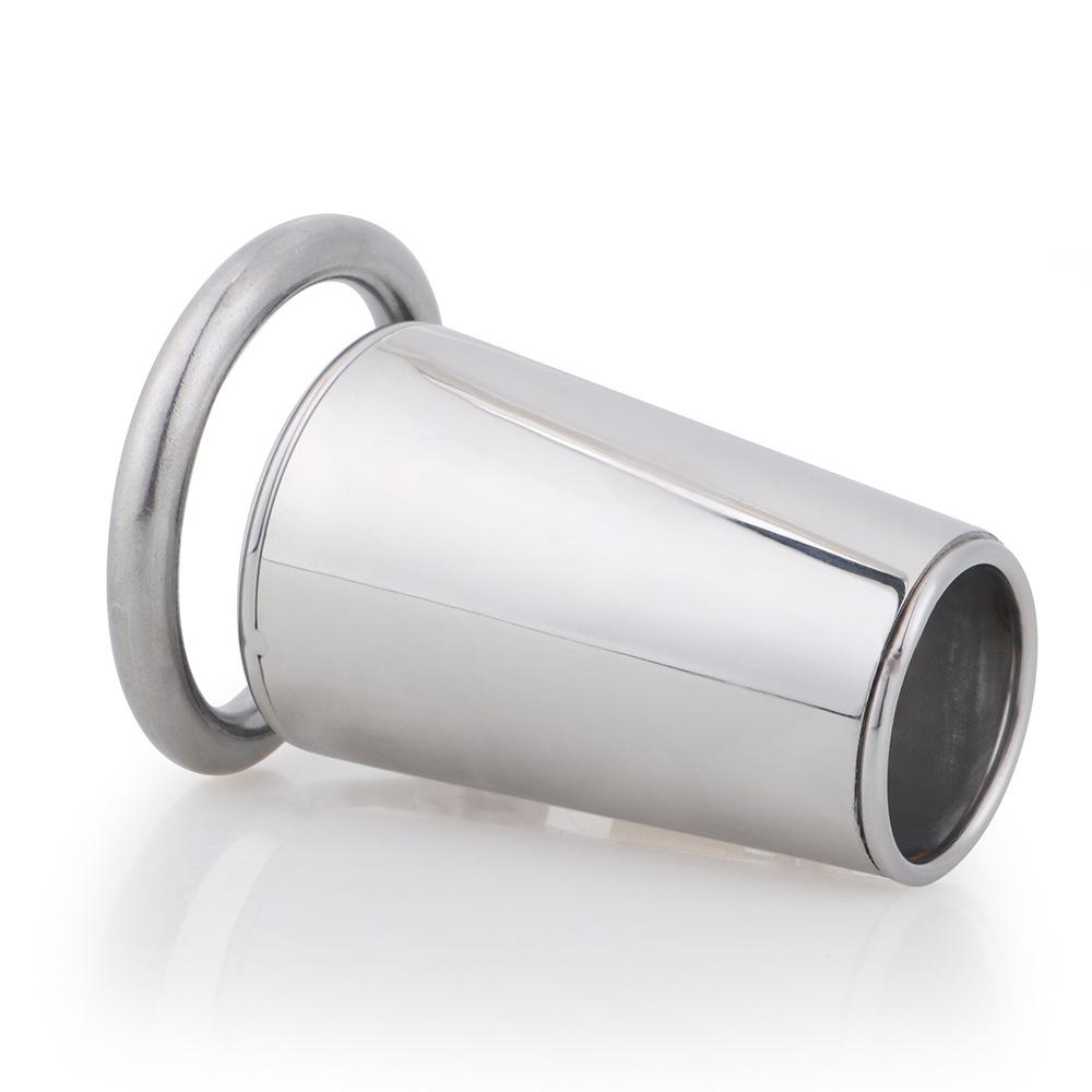 Stainless Steel Solid Cage Chastity Device Padlock Cock Ring Bdsm Fetish