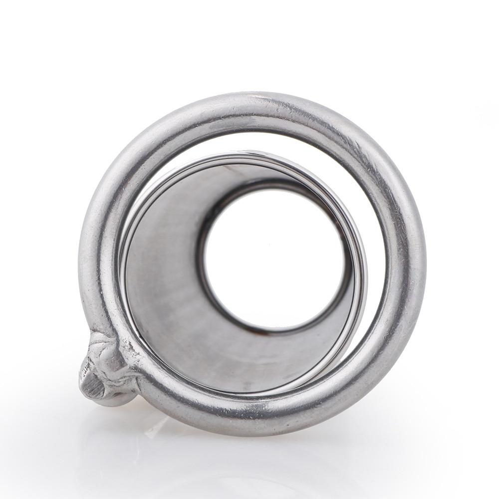 Stainless Steel Solid Cage Chastity Device Padlock Cock Ring Bdsm Fetish