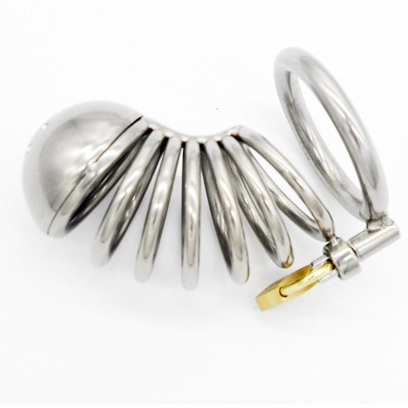 Stainless Steel Cock Cage Male Metal Chastity Device Penis Lock Bdsm Fetish
