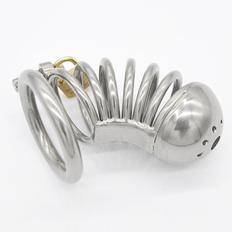 Stainless Steel Cock Cage Male Metal Chastity Device Penis Lock Bdsm Fetish