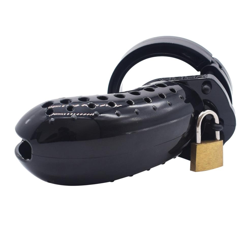 Plastic Male Chastity Device Breathable Locking Cock Cage Penis Ring Men