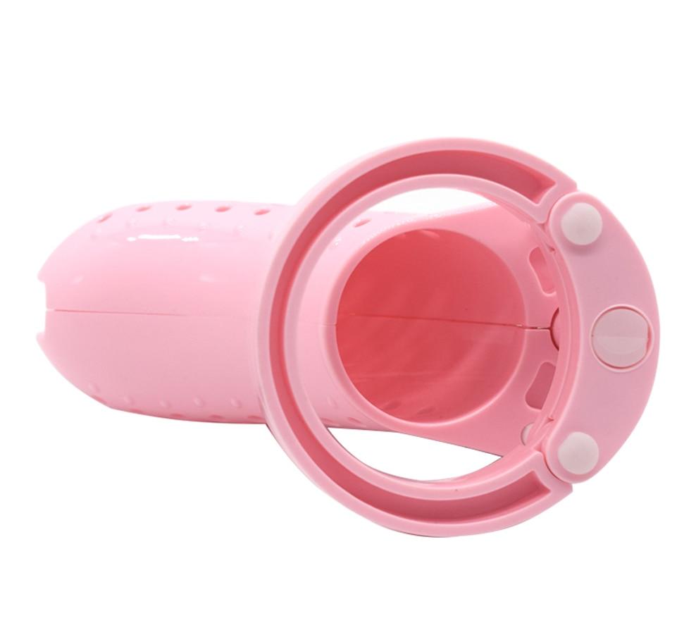 Plastic Male Chastity Device Breathable Locking Cock Cage Penis Ring Men