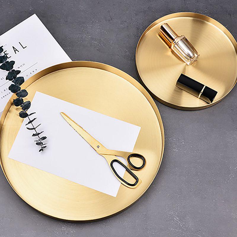 Stainless Steel Golden Tray Storage Decor