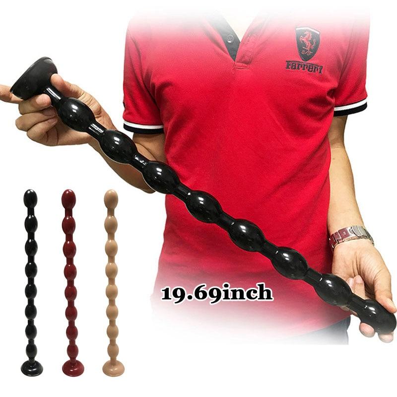 19.69 Inch Super Long Beads Anal Masturbator With Suction Cup