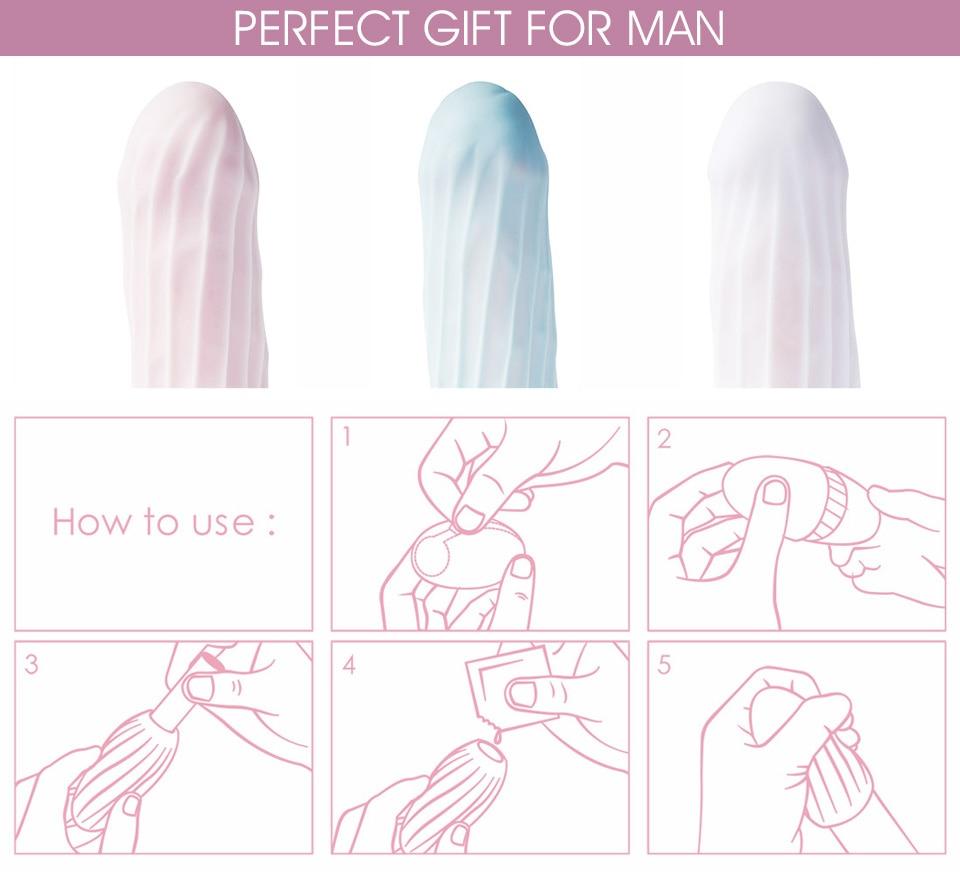 Blue Pink White Pocket Pussy Male Masturbation Cup Stroker Sleeve