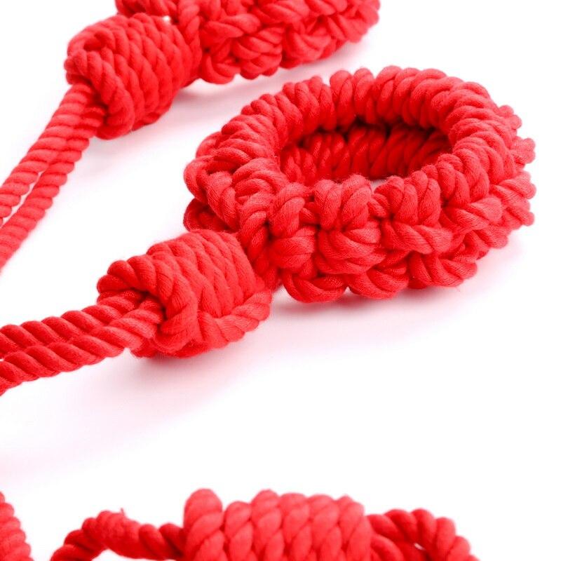 Braided Shibari Rope Bondage Handcuffs Ankle Cuffs Restraints Bdsm Hogtie