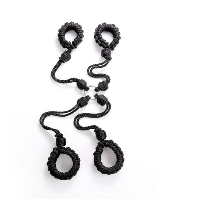 Braided Shibari Rope Bondage Handcuffs Ankle Cuffs Restraints Bdsm Hogtie