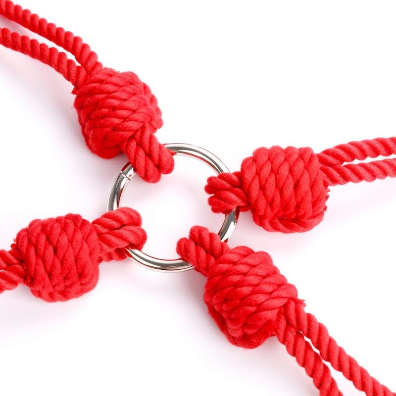 Braided Shibari Rope Bondage Handcuffs Ankle Cuffs Restraints Bdsm Hogtie
