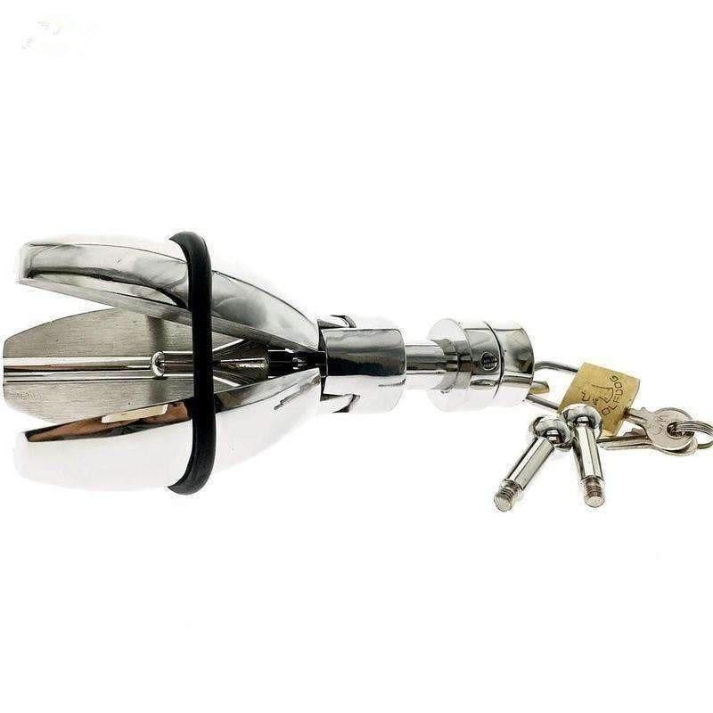 Ultimate Asslock Stainless Steel Metal Anal With Lock Expanding Butt Plug
