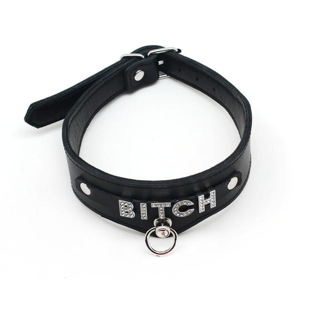 Bdsm Black Leather Adjustable Collar Submissive Sexy Kitten Fetish