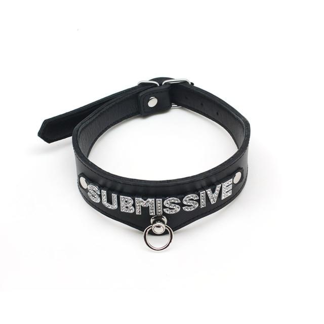 Bdsm Black Leather Adjustable Collar Submissive Sexy Kitten Fetish