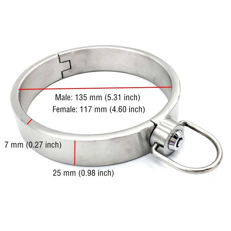 Solid Stainless Steel Lockable Slave Collar Bdsm Bondage Restraints