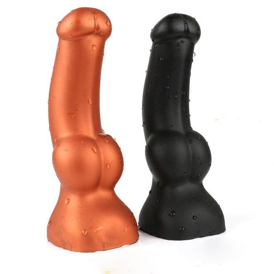 Soft Huge Realistic Dildo Silicone Cock And Balls Dong Gold Black Penis