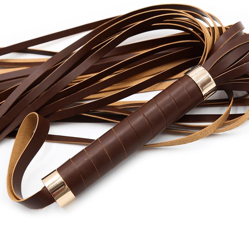 Brown Or Black Flogger Spanking Sex Toy Bdsm Bondage Restraints