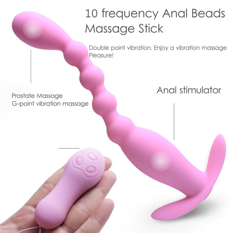 Wireless Control Anal Beads Vibrator Prostate Massager Butt Plug