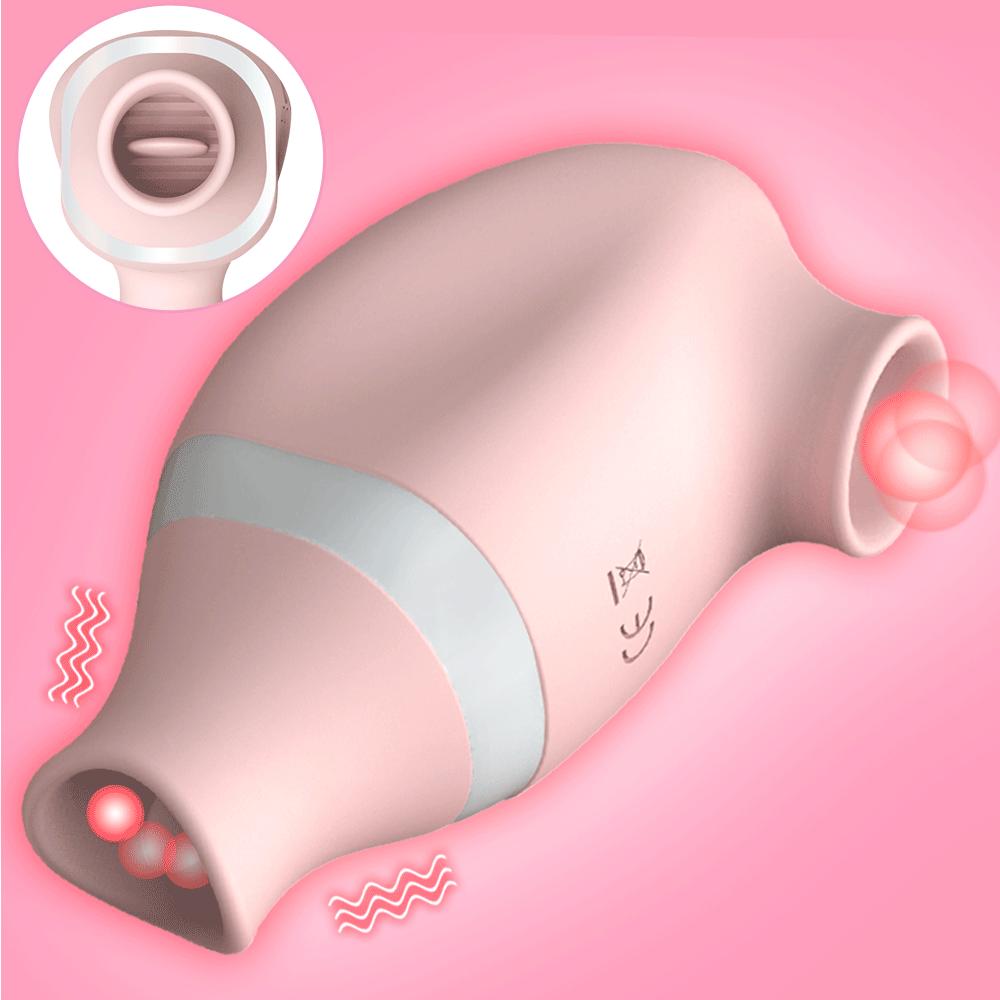 Sucking Licking Mini Vibrator Nipple Clitoris Suction Oral Sex Stimulator