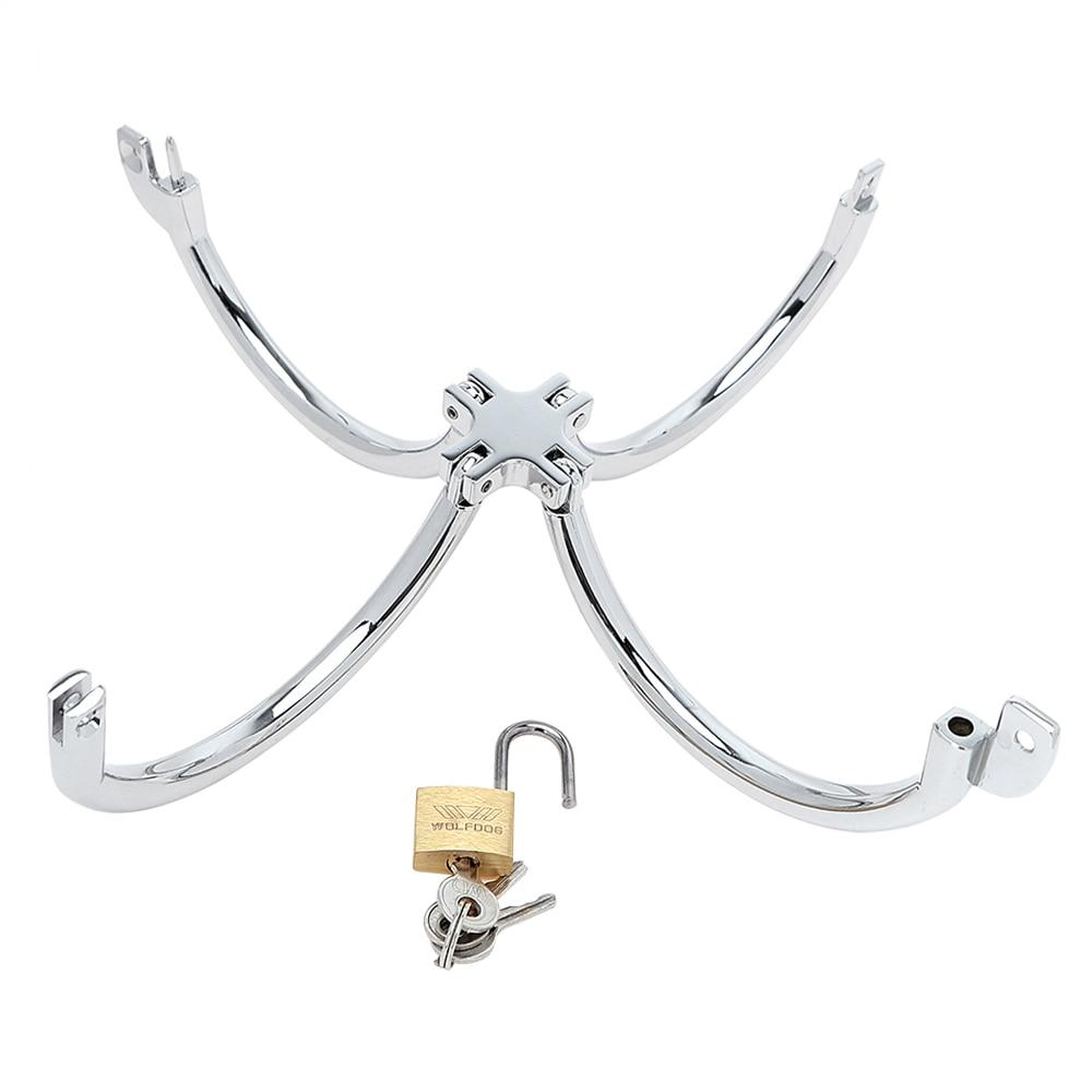 Stainless Steel Cross Wrist Handcuffs Lockable Restraints Bondage Bdsm