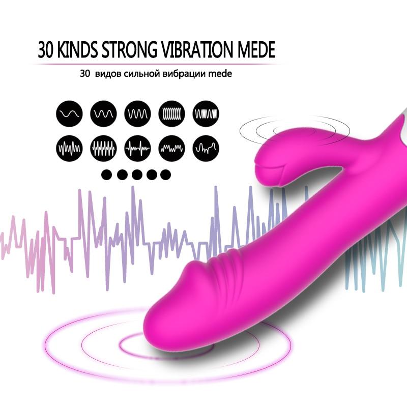 30 Speed Rechargeable Rabbit Vibrator Clit G Spot Women Sex Toy
