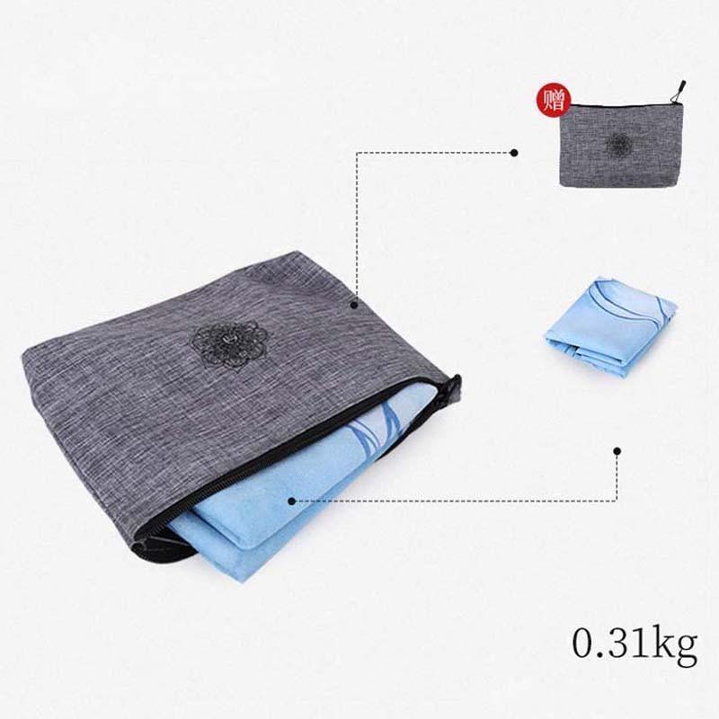 Round Meditation Yoga Mat Printed Foldable Pilates With Storage Bag