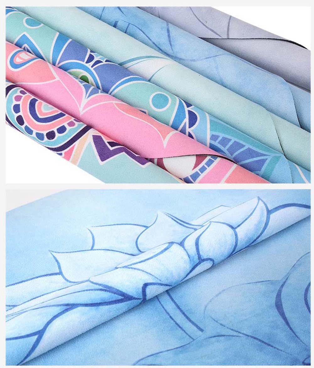 Round Meditation Yoga Mat Printed Foldable Pilates With Storage Bag