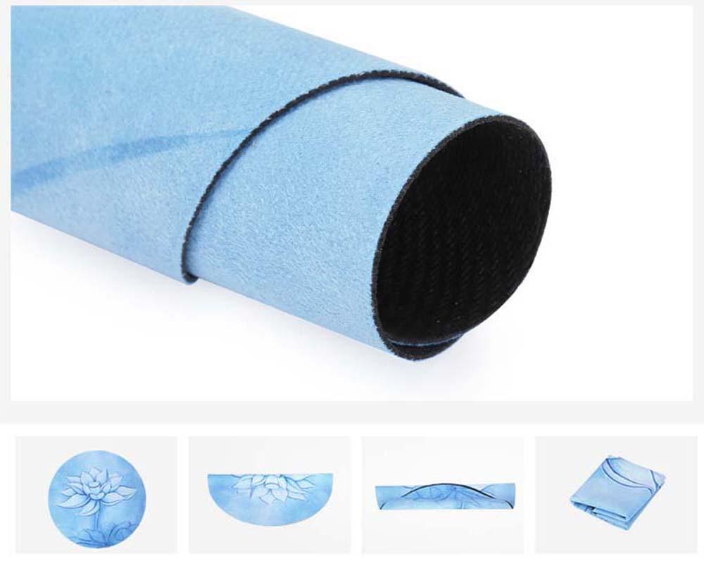 Round Meditation Yoga Mat Printed Foldable Pilates With Storage Bag
