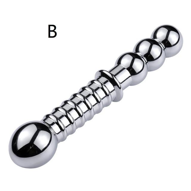 3 Styles Large Metal Anal Beads Butt Plug Dildo Sex Toy