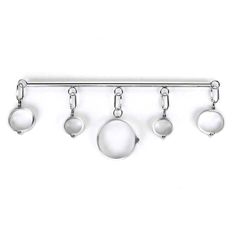 Stainless Steel Spreader Bar Shackles With Collar And Cuffs Bdsm Toys