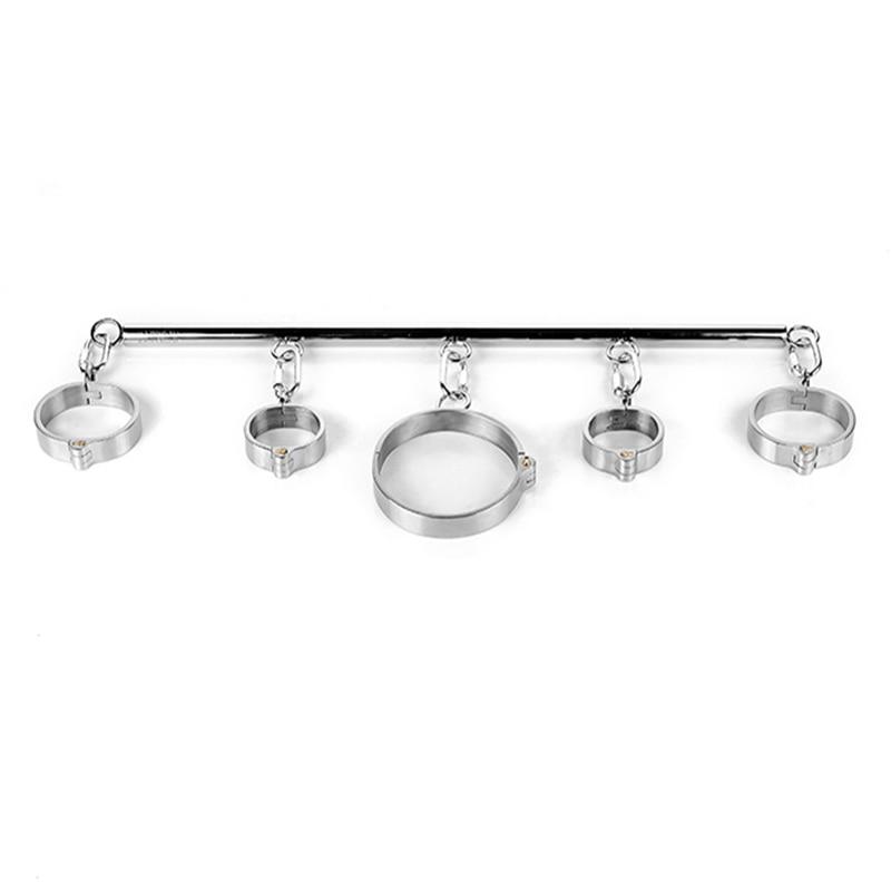 Stainless Steel Spreader Bar Shackles With Collar And Cuffs Bdsm Toys